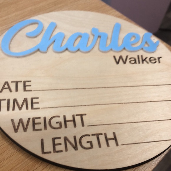 Wooden Birth Announcement Sign, Name Announcement Sign, Baby Name Sign - Picture 2 of 4